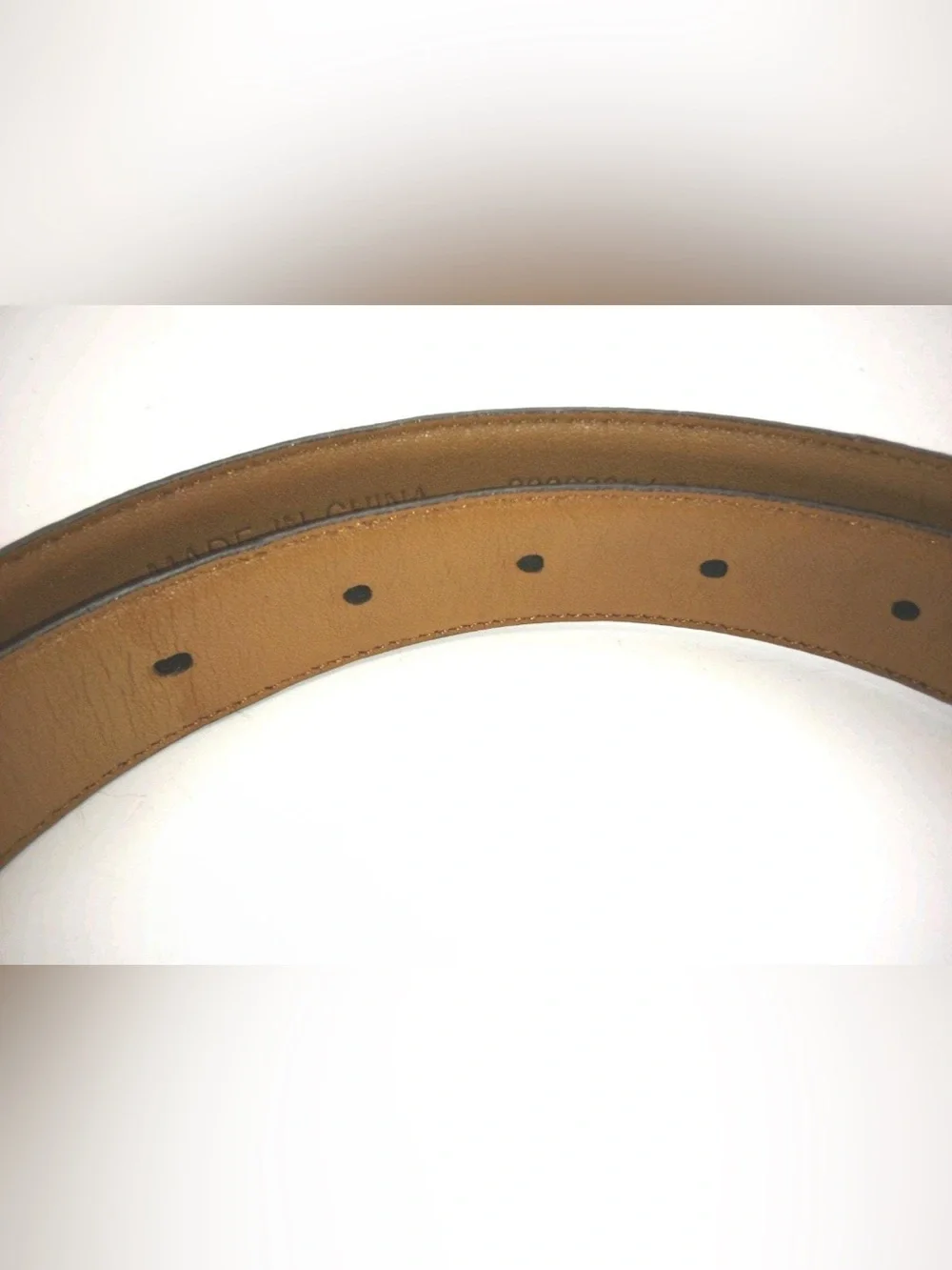 Vintage Ralph Lauren RL Dark Brown Crocodile Embossed Leather Skinny Belt
